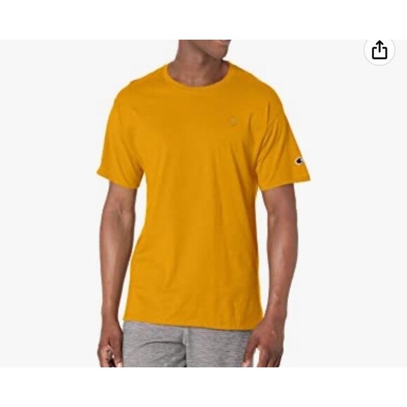 Champion T-Shirt Men’s Medium Yellow Classic Tee Champion Men's Unisex Cotton B3 - Picture 1 of 8